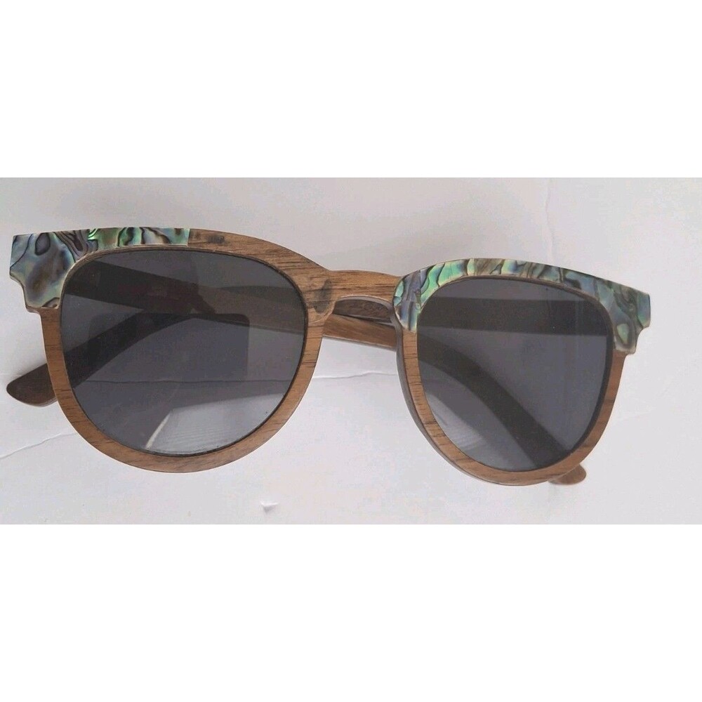 Abalone Seashell Sunglasses Polarized SLYK Shades Uv Protection Wooden - Picture 3 of 7